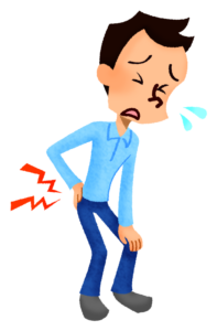 腰の痛みに悩む男性のイラスト