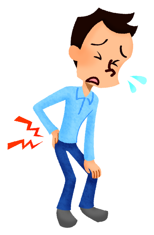 腰の痛みに悩む男性のイラスト