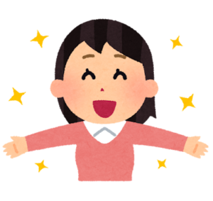 体が軽くなり晴れやかな笑顔の女性のイラスト