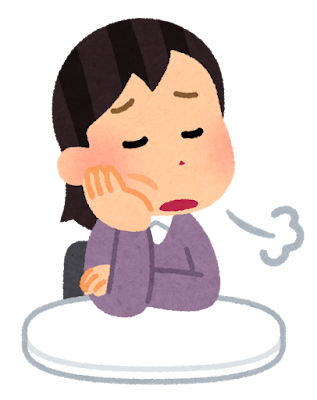 体のだるさに悩む女性のイラスト