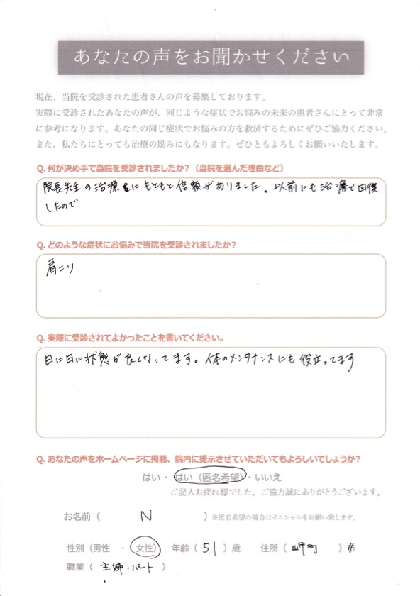 患者さんの声アンケート