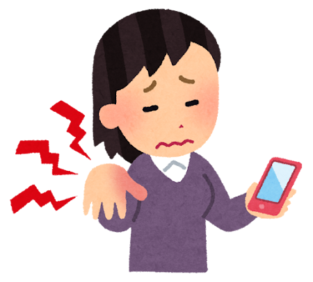 手と腕の使いすぎで痛みが出た女性のイラスト