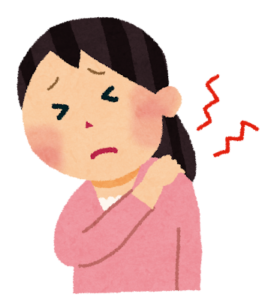 肩こりに悩む女性のイラスト