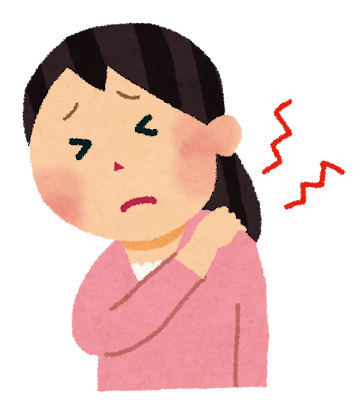 肩こりに悩む女性のイラスト
