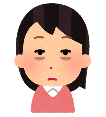寝不足でつらそうな女性のイラスト