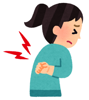 背中の痛みに悩む人のイラスト