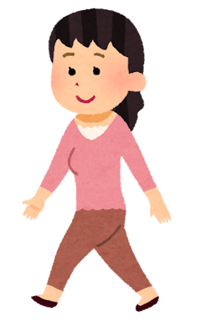 背すじを伸ばして歩く人のイラスト